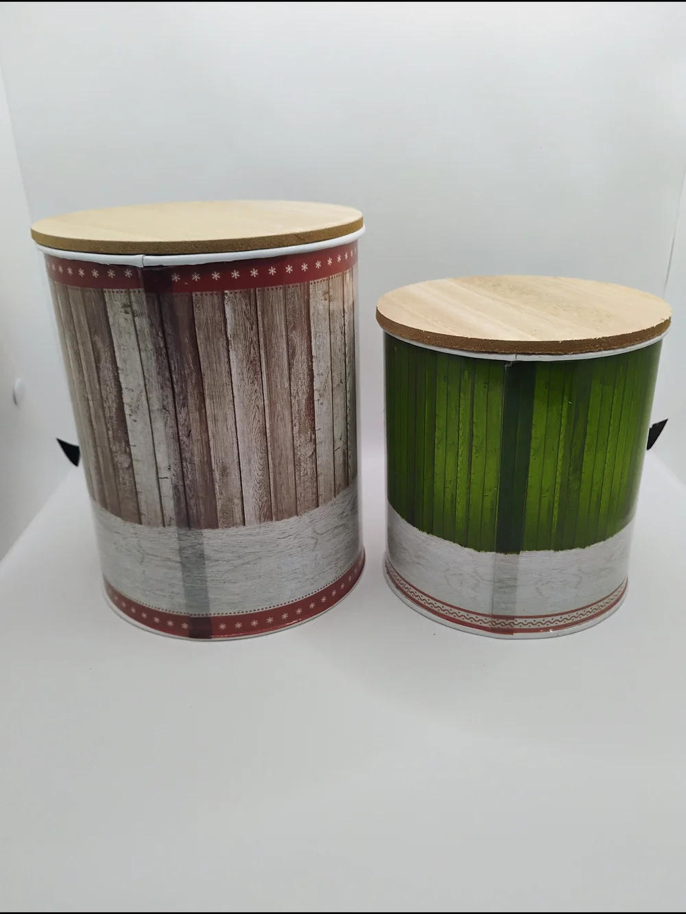 Holiday Decorative Storage Canister Set - Red & Green